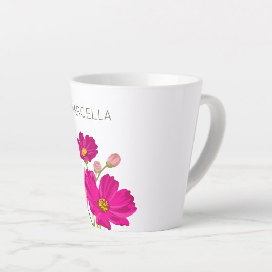 Kleurrijke Heldere Tuin Kosmos Bloemen Custom Latte Mok (Rechterhoek)