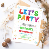 Kleurrijke heldere verjaardagsfeest uitnodiging