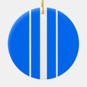 Kleurrijke, heldere, verticale, witte racestrepen keramisch ornament (Achterkant)