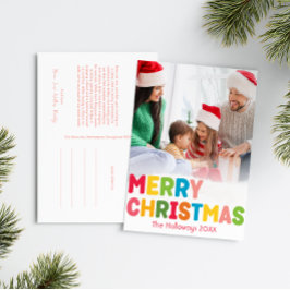 Kleurrijke heldere vrolijke kerst verticale foto feestdagenkaart