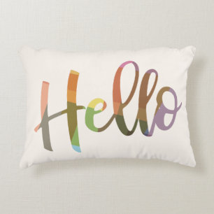 Kleurrijke Hello Moderne Script Sfeer Decoratie Accent Kussen