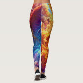 Kleurrijke Hemelse Conflict Abstracte Schilderij Leggings (Achterkant)