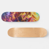 Kleurrijke Hemelse Conflict Abstracte Schilderij Persoonlijk Skateboard (Horizontaal)