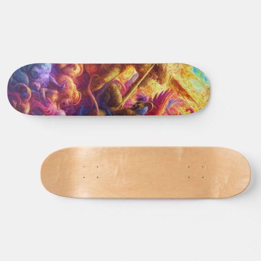 Kleurrijke Hemelse Conflict Abstracte Schilderij Persoonlijk Skateboard (Horizontaal)