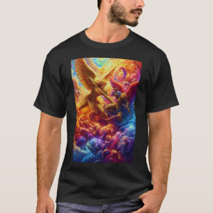 Kleurrijke Hemelse Conflict Abstracte Schilderij T-shirt