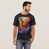 Kleurrijke Hemelse Conflict Abstracte Schilderij T-shirt (Voorkant volledig)