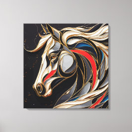 Kleurrijke hengst geest canvas afdruk