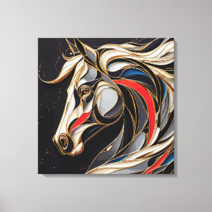 Kleurrijke hengst geest canvas afdruk