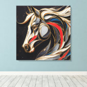 Kleurrijke hengst geest canvas afdruk (Insitu (Houten vloer))