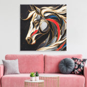 Kleurrijke hengst geest canvas afdruk (Insitu (Woonkamer))