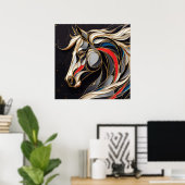 Kleurrijke hengst geest poster (Thuiskantoor)