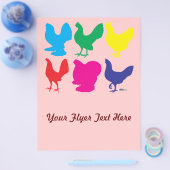 Kleurrijke Hennen Flyer (Enkel)