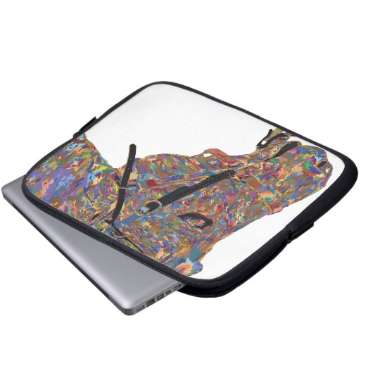 Kleurrijke Hera het Paard Laptop Sleeve (Voorkant onderkant)