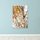 Kleurrijke Herfst Birch Trees Oranje rode gele bla Canvas Afdruk (Insitu (Houten vloer))