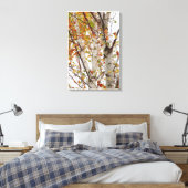 Kleurrijke Herfst Birch Trees Oranje rode gele bla Canvas Afdruk (Insitu (Slaapkamer))