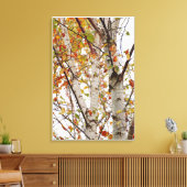 Kleurrijke Herfst Birch Trees Oranje rode gele bla Canvas Afdruk (Insitu (Woonkamer))