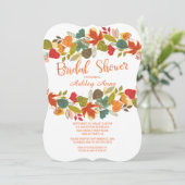 Kleurrijke Herfst Bladeren Bruids Douche Uitnodigi Kaart (Staand voorkant)