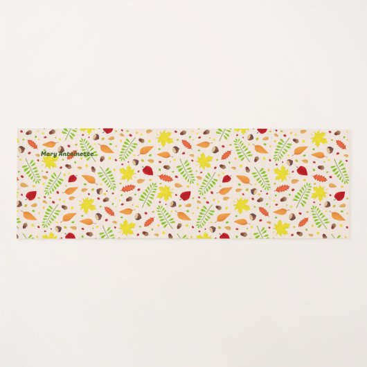 Kleurrijke herfst bladeren en noten yogamat (Voorkant (horizontaal))