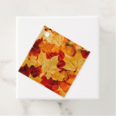 Kleurrijke herfst bladeren foto bedankjes labels (In situ)