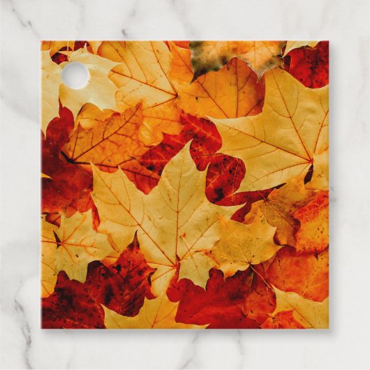 Kleurrijke herfst bladeren foto bedankjes labels (Voorkant)