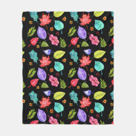 Kleurrijke herfst bladeren patronen fleece deken