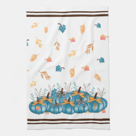 Kleurrijke Herfst Blauwe Pompoenen Keukenhanddoek