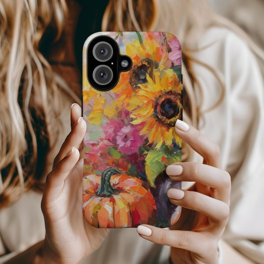 Kleurrijke Herfst Bloemen en Pompoenen Case-Mate iPhone Case