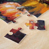 Kleurrijke Herfst Bloemen en Pompoenen Legpuzzel (Zijkant)