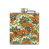 Kleurrijke Herfst Bloemenpatroon gepersonaliseerd Heupfles (Achterkant)