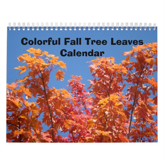 Kleurrijke Herfst boombladeren Calendars Blue Sky Kalender (Hoes)