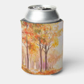 Kleurrijke herfst bos olie landschap blikjeskoeler (Blikje Achterkant)