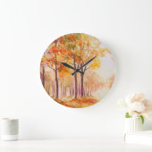 Kleurrijke herfst bos olie landschap grote klok (Huis)