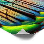 Kleurrijke herfst bos pad poster (Hoek)