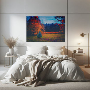 Kleurrijke herfst bosbrandboom poster