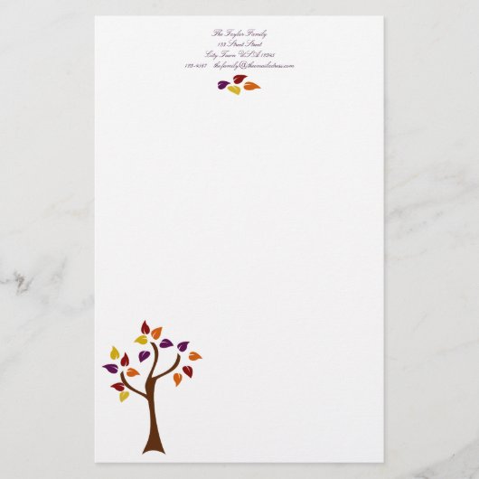 Kleurrijke Herfst Briefpapier (Voorkant)