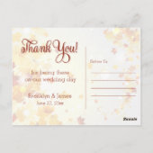 Kleurrijke herfst bruiloft bedankkaart notities (Achterkant)