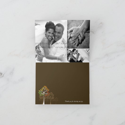 Kleurrijke Herfst- Dankkaart met Bomen Bedankkaart (Binnen)