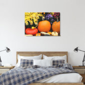 Kleurrijke herfst decoratieve pompoen display canvas afdruk (Insitu (Slaapkamer))