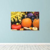 Kleurrijke herfst decoratieve pompoen display canvas afdruk (Insitu (Houten vloer))