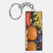 Kleurrijke herfst decoratieve pompoen display sleutelhanger (Voorkant Links)
