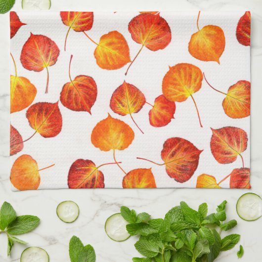 Kleurrijke Herfst die Aspen kreukelt, laat papierl Theedoek (Gevouwen)