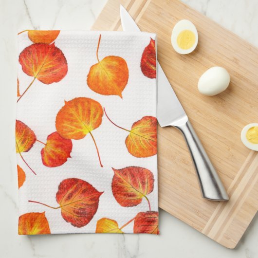 Kleurrijke Herfst die Aspen kreukelt, laat papierl Theedoek (Quarter Fold)