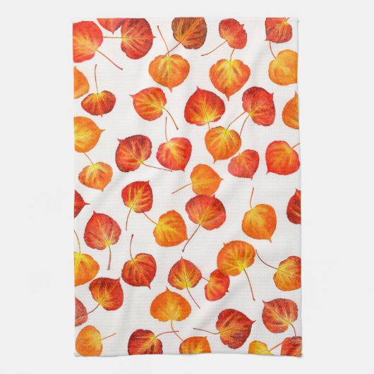 Kleurrijke Herfst die Aspen kreukelt, laat papierl Theedoek (Verticaal)