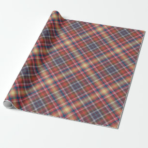 Kleurrijke herfst- en winterkleurige strepenpatroo cadeaupapier
