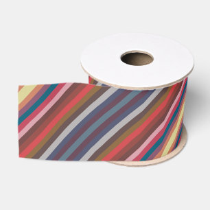 Kleurrijke herfst- en winterkleurige strepenpatroo grosgrain lint