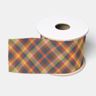 Kleurrijke herfst- en wintertinten strepenpatroon grosgrain lint