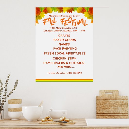 Kleurrijke Herfst FESTIVAL Poster (Keuken)