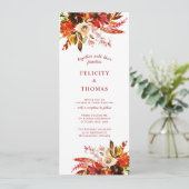 Kleurrijke Herfst Floral Elegant Boho Bruiloft Kaart (Staand voorkant)
