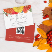 Kleurrijke Herfst Floral QR Code Weddenschap spare Save The Date
