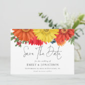 Kleurrijke Herfst Floral QR Code Weddenschap spare Save The Date (Staand voorkant)